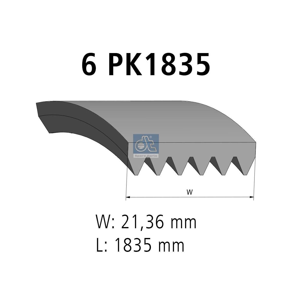 DT Spare Parts Correia trapezoidal estriada 6.31542 6.31542 DT Spare Parts Correia poly v Renault baratos