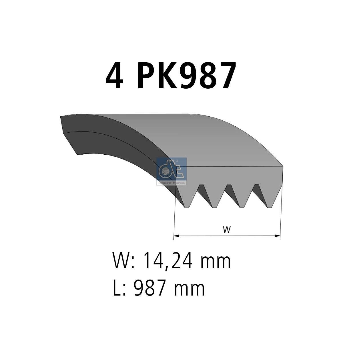 DT Spare Parts Courroie Poly-V 7.54818 Courroie de clim DT Spare Parts BERLINGO 7.54818 pas cher