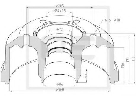PETERS ENNEPETAL Tambour de frein 016.515-00A Frein arrière MERCEDES-BENZ PETERS ENNEPETAL 016.515-00A