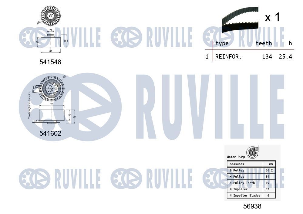 RUVILLE Strammehjul, kilerem 57720 Strammerull RUVILLE SX4 57720 billige