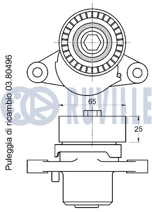 RUVILLE Rullsats, kuggrem 5603652 5603652 RUVILLE styrrulle, kuggrem SAAB 9-5
