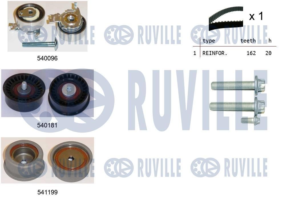 RUVILLE Kit Cinghie Poly-V 5750880 5750880 Kit cinghie poly-v RUVILLE MERCEDES-BENZ T1 Autobus costo