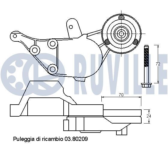 RUVILLE Ozubený klinový remeň - Sada 5596381 Sada klinového rebrovaného remena RUVILLE Peugeot 607 5596381