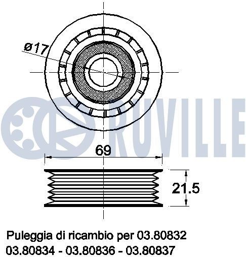 RUVILLE Drivremssats 5594083 5594083 RUVILLE flerspårsremssats Citroen ZX