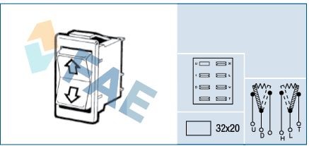FAE Interruptor, elevadores dos vidros 64180 Interruptor elevadores dos vidros LAND ROVER FAE 64180
