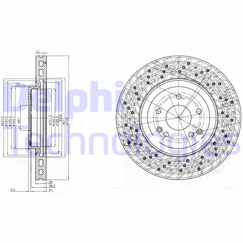 DELPHI Brake disc BG3985C DELPHI BG3985C genuine CLK C209 performance brake discs price