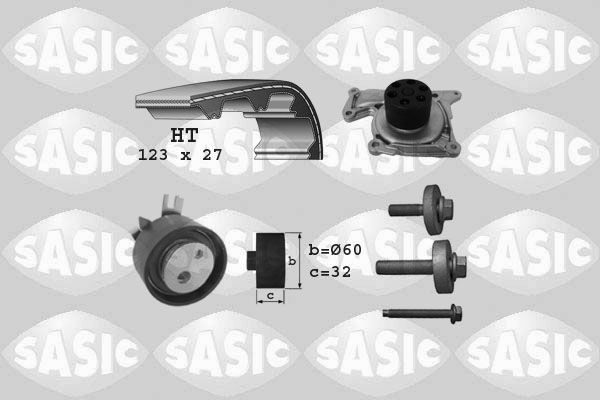 SASIC Registerreimsett med vannpumpe 3904037 3904037 Registerreimsett SASIC NISSAN PRIMERA