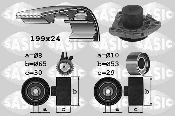 SASIC Ūdenssūknis + Zobsiksnas komplekts 3906032 3906032 Zobsiksnas komplekts SASIC ALFA ROMEO 147