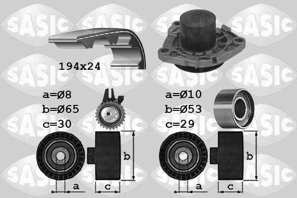 SASIC Ūdenssūknis + Zobsiksnas komplekts 3906034 Zobsiksnas komplekts SASIC Alfa Romeo 147 3906034