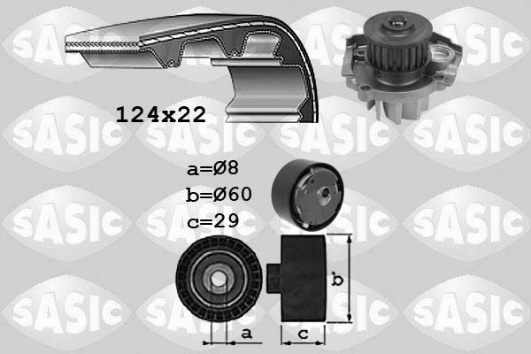SASIC Ūdenssūknis + Zobsiksnas komplekts 3906037 Zobsiksnas komplekts SASIC Alfa Romeo 147 3906037