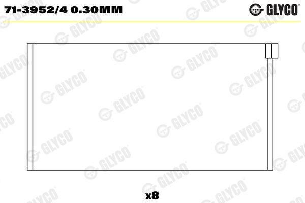 GLYCO Kiertokangen laakeri 71-3952/4 0.30mm Peugeot 806 221 kiertokangen laakeri GLYCO 71-3952/4 0.30mm