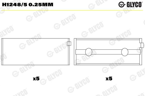 GLYCO Hoofdlager H1248/5 0.25mm Hoofdlager GLYCO i40 H1248/5 0.25mm goedkoop