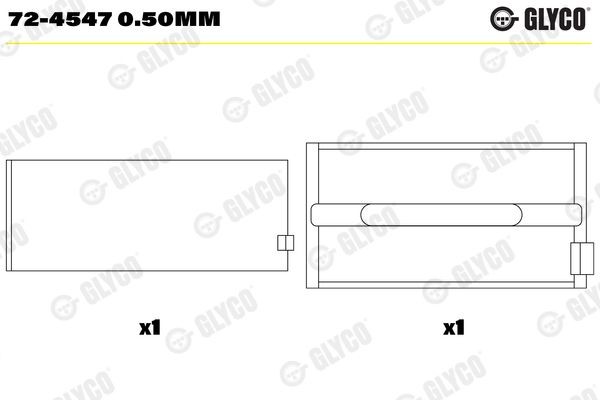 GLYCO Väntvõlli laager 72-4547 0.50mm 72-4547 0.50mm GLYCO Väntvõlli laager Iveco odav