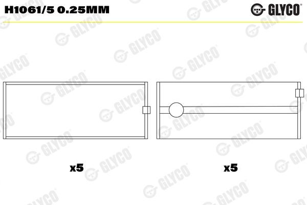 GLYCO Hoofdlager H1061/5 0.25mm GLYCO H1061/50.25mm Hoofdlager Toyota Land Cruiser 200 prijs