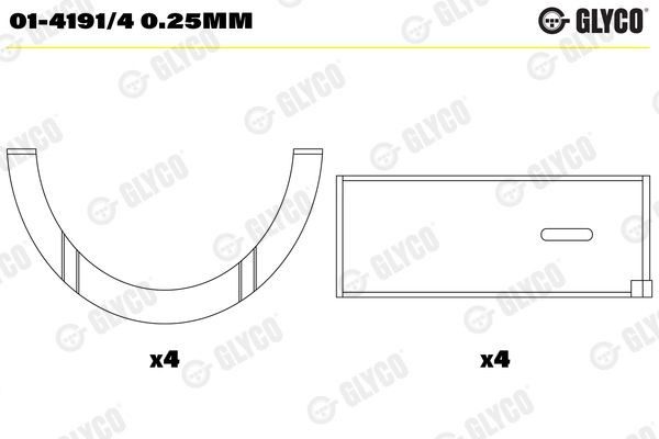 GLYCO Kepsulaager 01-4191/4 0.25mm GLYCO 01-4191/4 0.25mm Kepsulaager PEUGEOT 505 hind