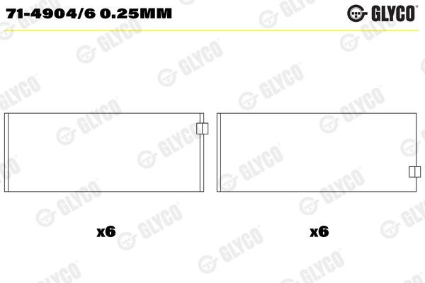 GLYCO Kiertokangen laakeri 71-4904/6 0.25mm GLYCO 71-4904/6 0.25mm RENAULT TRUCKS Kiertokangen laakeri hinta