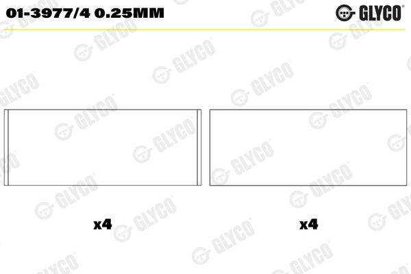GLYCO Stempelstanglager 01-3977/4 0.25mm GLYCO 01-3977/40.25mm Veivlager Volvo AMAZON originale