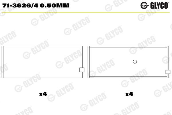 GLYCO Pleuellager 71-3626/4 0.50mm 71-3626/4 0.50mm Pleuellager GLYCO CHEVROLET CAPTIVA