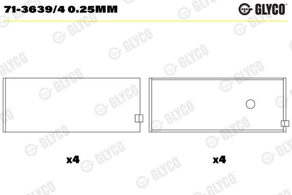 GLYCO Coussinet de bielle 71-3639/4 0.25mm GLYCO 71-3639/40.25mm Coussinet de bielle Chevrolet Aveo T300 prix