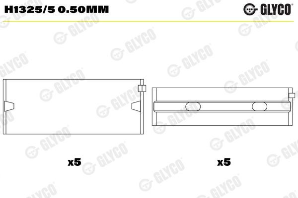 GLYCO Chumaceira da cambota H1325/5 0.50mm GLYCO H1325/50.50mm Chumaceira da cambota Audi A3 8V preço