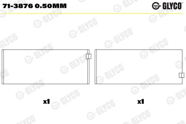 GLYCO Kepsulaager 71-3876 0.50mm GLYCO 71-3876 0.50mm Kepsulaager Mercedes Vito W638 odav