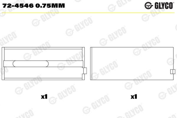 GLYCO Väntvõlli laager 72-4546 0.75mm Väntvõlli laager IVECO GLYCO 72-4546 0.75mm