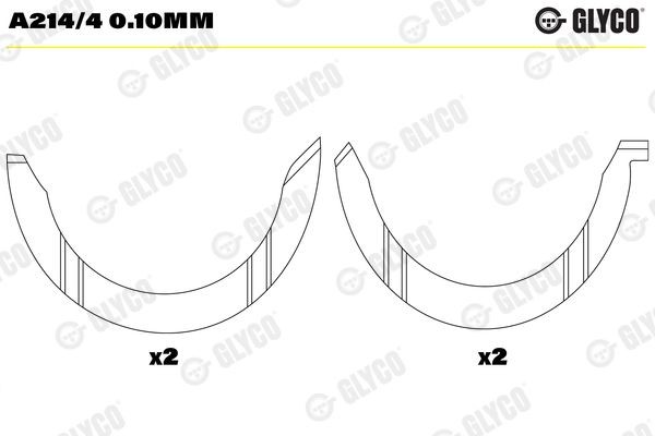 GLYCO Ροδέλα - αποστάτης, στροφαλ. άξονας A214/4 0.10mm GLYCO A214/4 0.10mm Τροχαλίες στροφαλοφόρου άξονα Peugeot 307 Combi σε χαμηλές τιμές