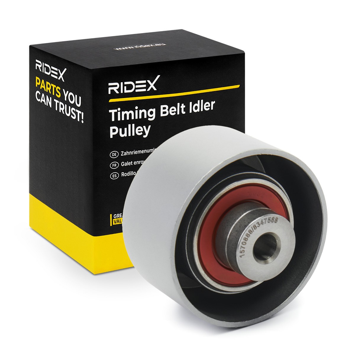 RIDEX Geleiderol, distributieriem 313D0078 Peugeot 308 Geleide rol / omdraairol getande riem RIDEX 313D0078