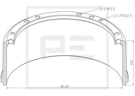 PETERS ENNEPETAL Tambour de frein 016.406-00A Tambour de frein PETERS ENNEPETAL SLK 016.406-00A pas cher