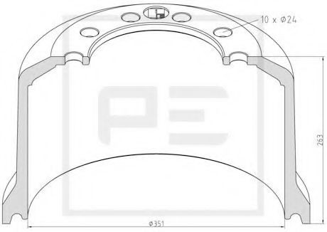 Tambour de frein PETERS ENNEPETAL 266.583-00A 266.583-00A Frein arrière PETERS ENNEPETAL