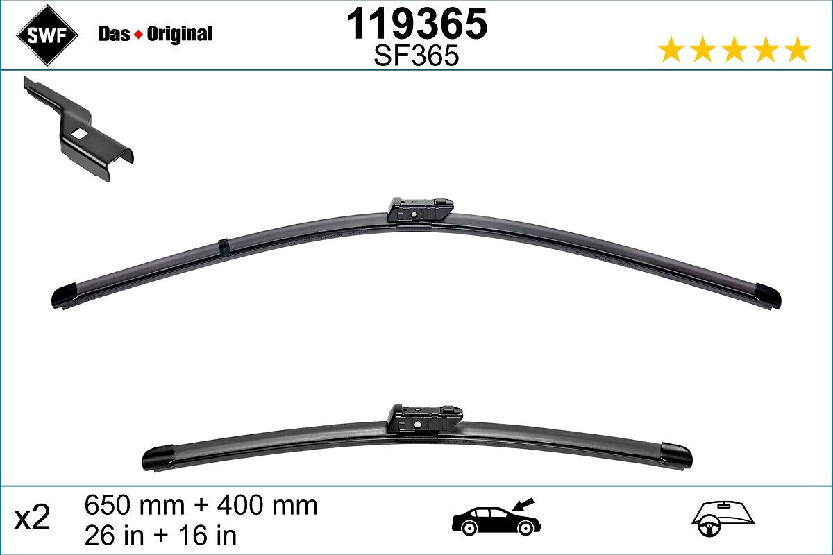 SWF Vinduesvisker 119365 119365 VisioFlex Vinduesvisker TOYOTA IQ SWF