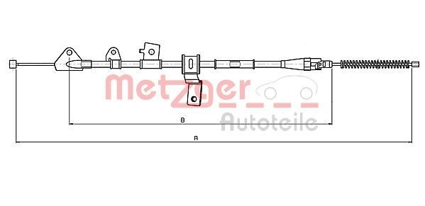 Tautrekk, håndbremse METZGER 17.5069 METZGER 17.5069: Bremsekabel Suzuki ALTO 2010