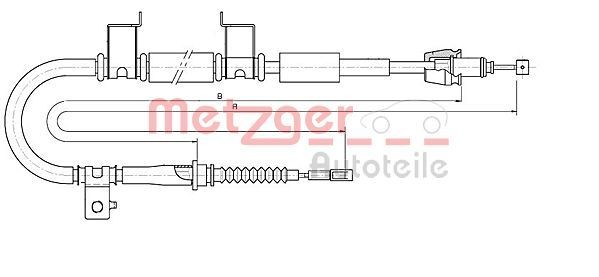METZGER Håndbremsekabel 17.6053 17.6053 METZGER Parkeringsbremse Kia billig
