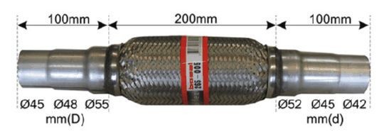 BOSAL Εύκαμπτος σωλήνας, σύστ. εξάτμ. 265-005 265-005 Σπιραλ εξάτμισης LEXUS IS BOSAL
