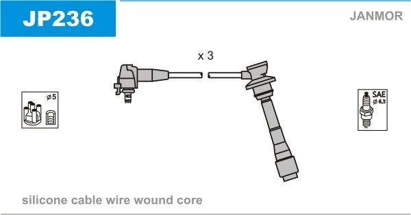 Sada zapaľovacích káblov JANMOR JP236 JANMOR JP236 Zapaľovacie káble Toyota CAMRY 2018