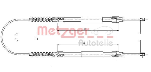 METZGER Ντίζα, φρένο ακινητοποίησης 1171.11 Χειρόφρενο METZGER Peugeot EXPERT 1171.11