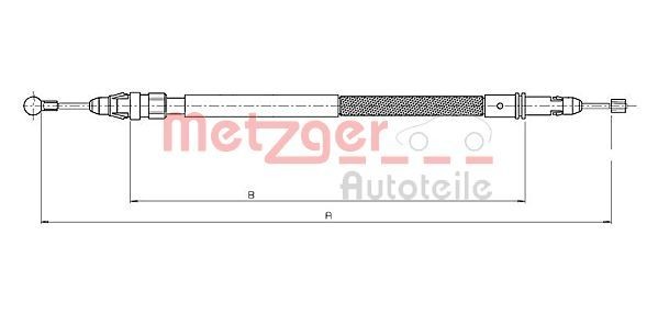 METZGER Håndbremsekabel 12.0744 12.0744 Bremsekabel CITROËN C4 METZGER