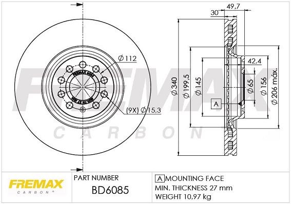 FREMAX Remschijf BD-6085 BD-6085 Schijfremmen SEAT LEON FREMAX