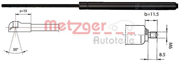 METZGER Bagklapsdæmper 2110337 METZGER 2110337 originale Renault Megane DA Bagklapsdæmper hvad koster