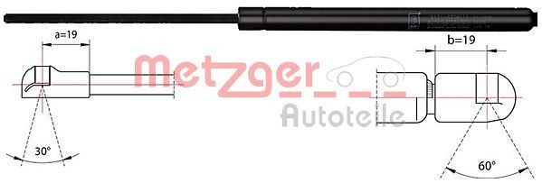 METZGER Gasfjeder, motorhjelm 2110414 METZGER Gasdæmper til motorhjelm VAUXHALL 2110414