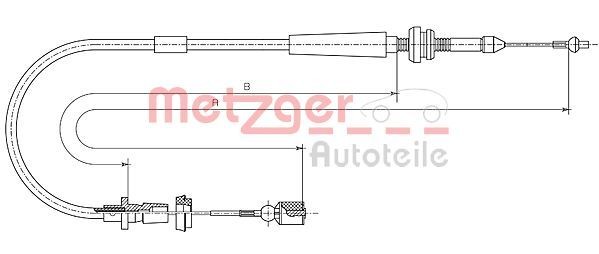 Gaskabel METZGER 10.1011 METZGER 10.1011: Gaskabel Volkswagen POLO 2002