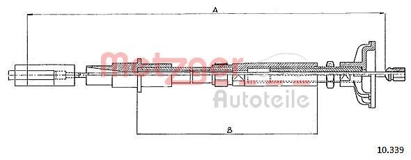 Cavo frizione METZGER 10.339 METZGER 10.339 Cavetto frizione CITROËN C3 2021