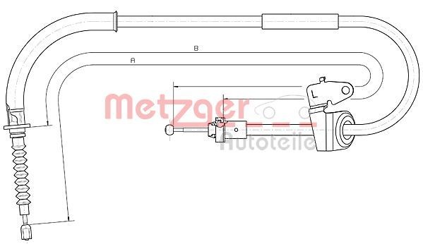 METZGER Tautrekk, håndbremse 10.4307 Bremsekabel METZGER Coupé 10.4307 billige
