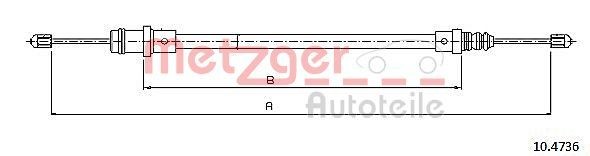 METZGER Handbromsvajer 10.4736 10.4736 METZGER bromsvajer LANCIA ZETA