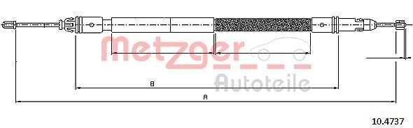 METZGER Tross, seisupidur 10.4737 10.4737 Käsijarruvaijeri FIAT PUNTO METZGER