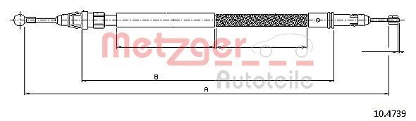 METZGER Handbromsvajer 10.4739 METZGER 10.4739 Handbromsvajer
