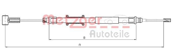 METZGER Handremkabel 10.4744 Remkabel Peugeot VF3A_, VF3U_, VF3X_ 10.4744 METZGER