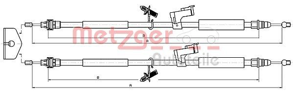 METZGER Hand brake cable 10.5368 FORD KA METZGER handbrake cable 105368