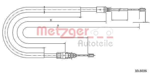 METZGER Handbremsseil 10.6036 10.6036 METZGER SMART Handbremse vorne und hinten