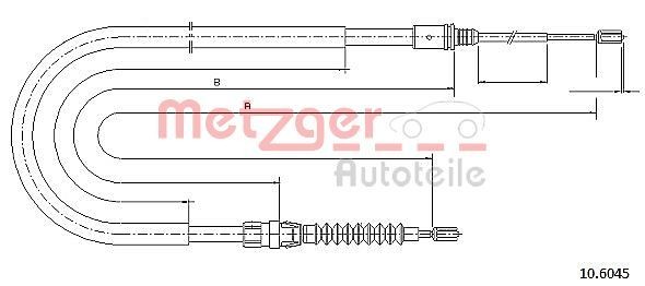 METZGER Żażné lanko parkovacej brzdy 10.6045 METZGER 10.6045 Lanko ručnej brzdy CITROËN C4 II Sedan lacné